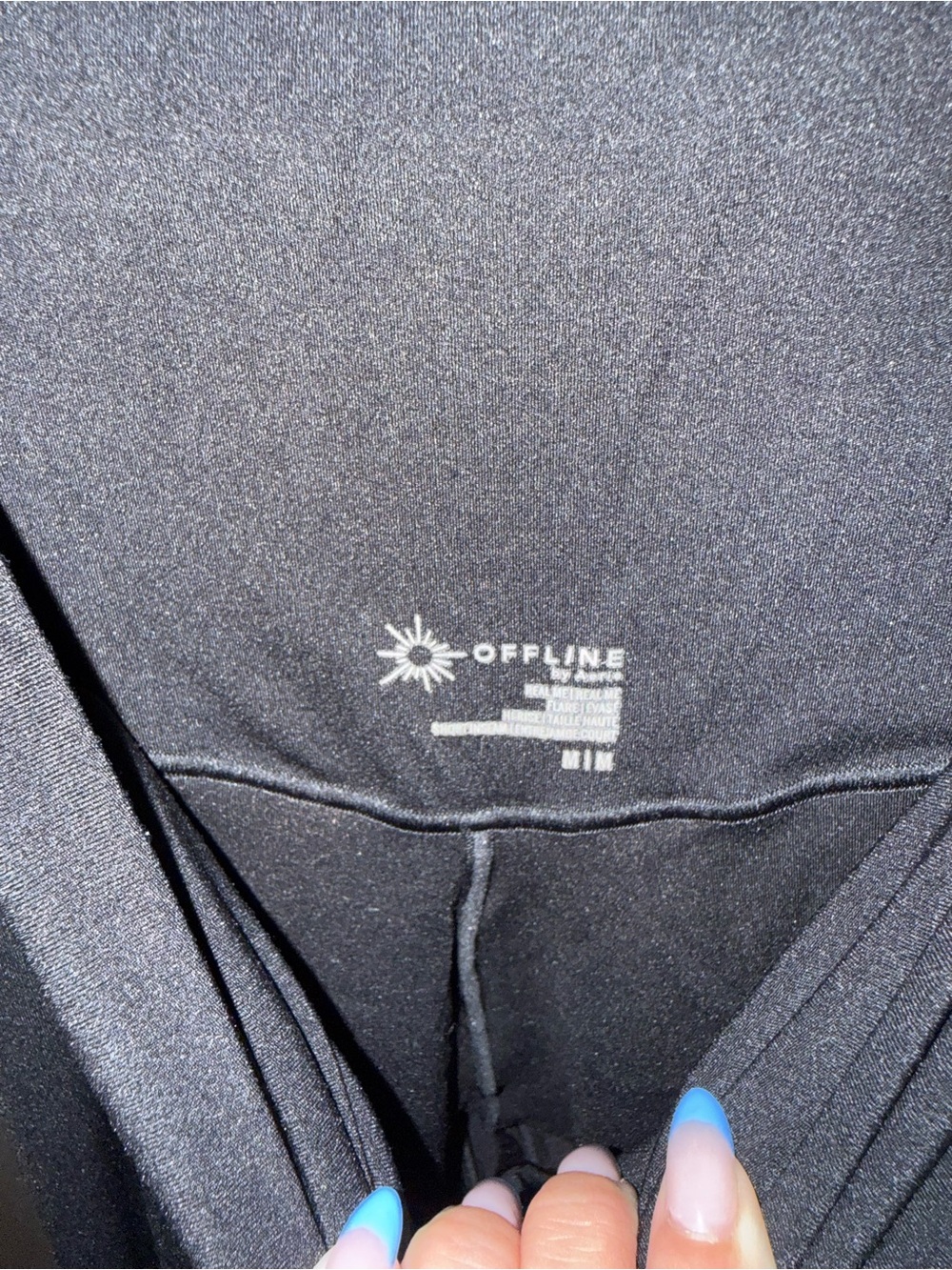 aerie Black High-Rise Flare Leggings with Crossover Waistband - Picture 4 of 4
